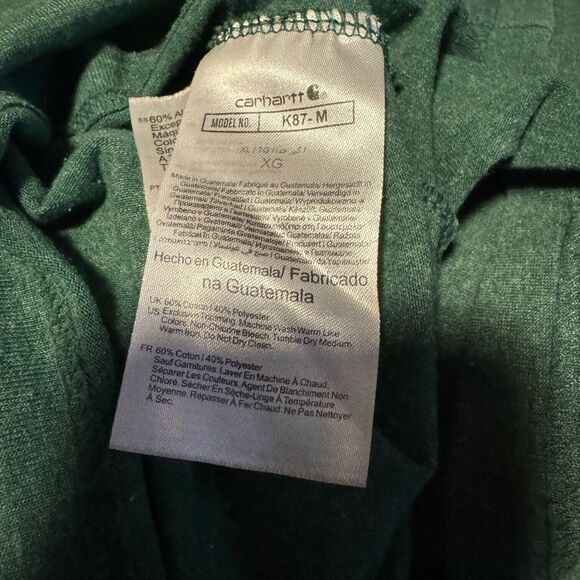 Carhartt Loose Fit T Shirt Men's XL Kelly Green Short Sleeve K87 Pocket Workwear - Picture 6 of 9